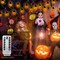 Halloween Pumpkin String Lights with Witch Hat, 20 LED 16.4FT 8 Modes Timer 3D Waterproof Orange Jack-O-Lantern Battery Operated Flickering Lights for Indoor Outdoor Decor Party Decorations